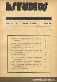 Estudios: número 14, enero de 1934