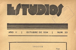 Estudios: número 23, octubre de 1934