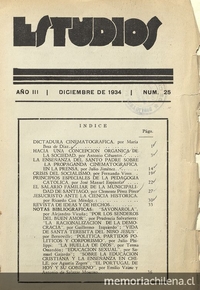 Estudios: número 25, diciembre de 1934
