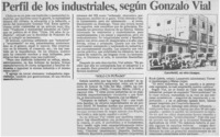 Perfil de los industriales, según Gonzalo Vial.