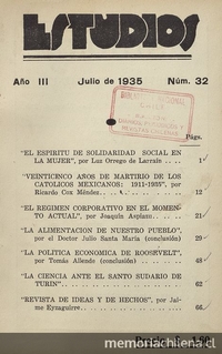 Estudios: número 32, julio de 1935