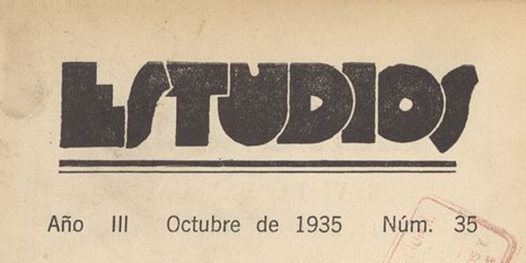 Estudios: número 35, octubre de 1935