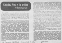 González Vera y la crítica