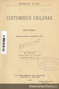 Costumbres chilenas. Volumen I