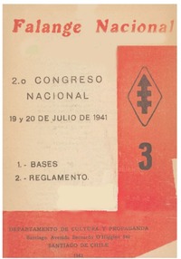 2o. Congreso Nacional : 19 y 20 de Julio de 1941 : Bases : Reglamentos.