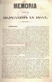 Memoria sobre la colonización en Chile.
