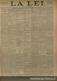 La Lei. Diario Radical. Año III, número 883, Santiago de Chile, miércoles 14 de abril de 1897