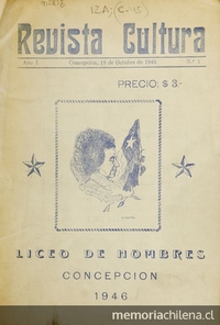 Portada dedicada a Gabriela Mistral en Revista Cultura del Liceo de Hombres de Concepción el año 1946.