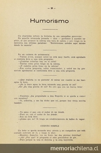 Ráfaga. Instituto Nacional, Santiago. Año 1, N.º 1, Agosto 1935, página 18. Humorismo.