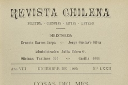 Revista chilena: año 8, número 72, diciembre de 1925