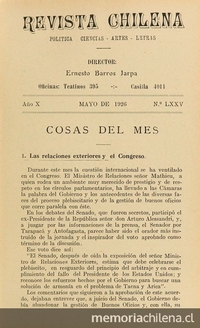 Revista chilena: año 10, número 75, mayo de 1926