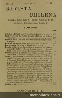 Revista Chilena. Año 12, número 97, mayo de 1928