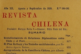 Revista Chilena. Año 12, número 100-101, agosto-septiembre de 1928