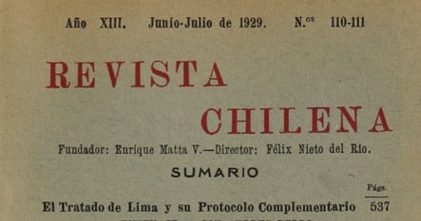 Revista chilena: año 13, números 110-111, junio-julio de 1929