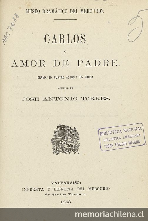 Carlos, o, Amor de padre. Drama en cuatro actos y en prosa