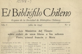 El Bibliófilo chileno: año 1, número 2