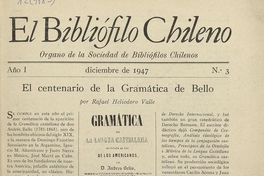 El Bibliófilo chileno: año 1, número 3
