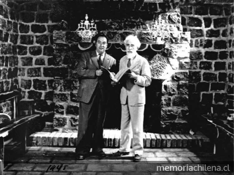 Alejandro Lipschütz y Pablo Neruda, 1945