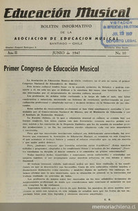 Educación musical: año II, número 10, junio de 1947