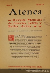Atenea: año 1, número 5, agosto de 1924