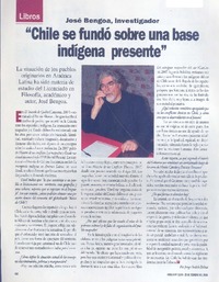 "Chile se fundó sobre una base indígena presente" (entrevista)  [artículo] Jorge Andrés Palma.