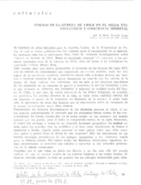 Formas de la guerra de Chile en el siglo XVI: esclavitud y conciencia medieval  [artículo] Tomás Lago.