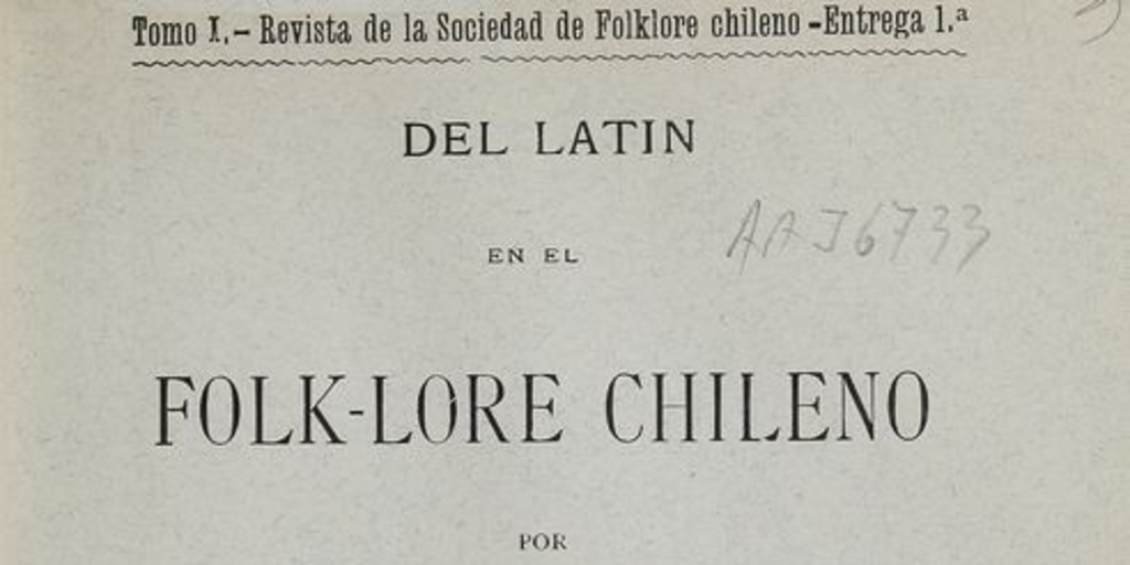 Del Latín en el folk-lore chileno
