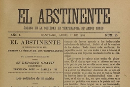 El Abstinente Año I: nº10, 1 de abril de 1898
