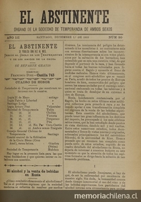 El Abstinente Año III: nº30, 1 de diciembre de 1899