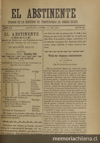 El Abstinente Año III: nº31, 1 de enero de 1900