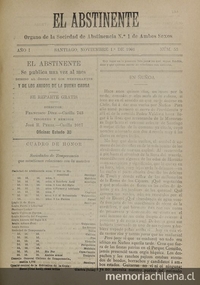 El Abstinente Año V: nº53, 1 de noviembre de 1901