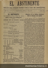 El Abstinente Año VI: nº68, 1 de abril de 1903