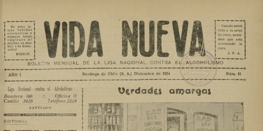 Vida Nueva Año I: nº11, diciembre de 1924