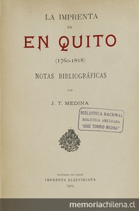 La imprenta en Quito 1760-1818