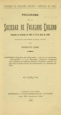 Programa de la Sociedad de Folklore Chileno