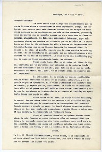 [Carta] 1945 julio 28, Rancagüa, Chile [a] Gonzalo Drago  [manuscrito] Oscar Castro.