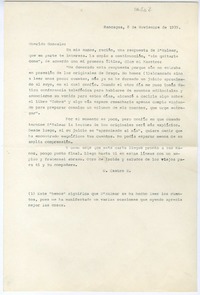 [Carta] 1939 noviembre 8, Rancagüa, Chile [a] Gonzalo Drago  [manuscrito] Oscar Castro Z.