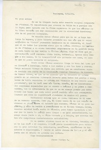 [Carta] 1939 noviembre 6, Rancagüa, Chile [a] Gonzalo Drago  [manuscrito] Oscar Castro Z.