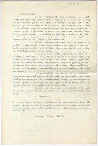 [Carta] 1937 diciembre 27, Rancagüa, Chile [a] Gonzalo Drago  [manuscrito] Oscar Castro.