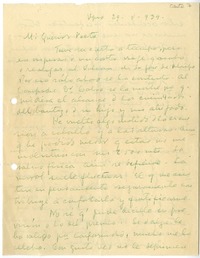 [Carta] 1939 febrero 29, Valparaíso, Chile [a] Oscar Castro  [manuscrito] Augusto D'Halmar.
