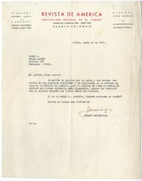 [Carta] 1945 junio 14, Bogotá, [Colombia] [a] Oscar Castro  [manuscrito] Germán Arciniegas.