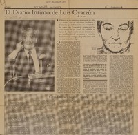 El diario íntimo de Luis Oyarzún  [artículo] Enrique Valdés.