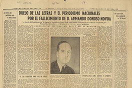 Duelo de las letras y el periodismo nacionales por el fallecimiento de D. Armando Donoso Novoa