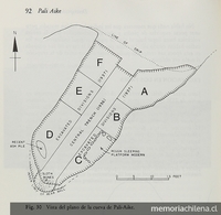Vista de la planta de cueva Palli Aike.Viajes y arqueología en Chile austral. Ediciones de la Universidad de Magallanes, Punta Arenas. 1988