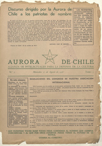 Aurora de Chile. Tomo 3, número 2, 17 de agosto de 1938