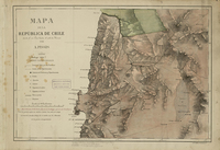 Mapa de la República de Chile [material cartográfico] : desde el Río Loa hasta el Cabo de Hornos
