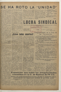 Lucha sindical, segunda quincena de julio de 1940