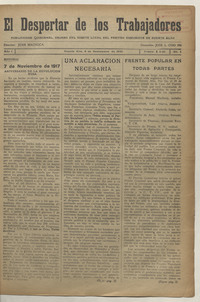 El Despertar de los Trabajadores, n° 4, 9 de noviembre de 1940