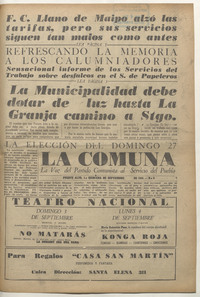 La Comuna, N° 9, primera quincena de septiembre de 1944