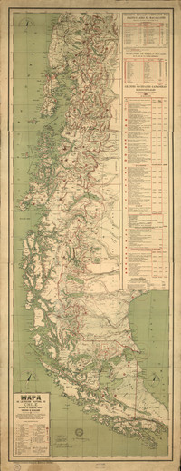 Mapa de la rejión austral de Chile [material cartográfico] : provincias de Llanquihue, Chiloé i territorio de Magallanes